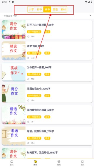 作文满分素材